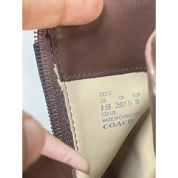 Coach Leather Brady Bootie In Walnut Brown Sz 8.5 New - Picture 10 of 11